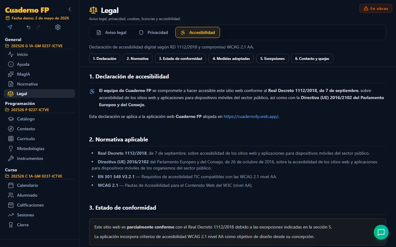 Pestaña Accesibilidad