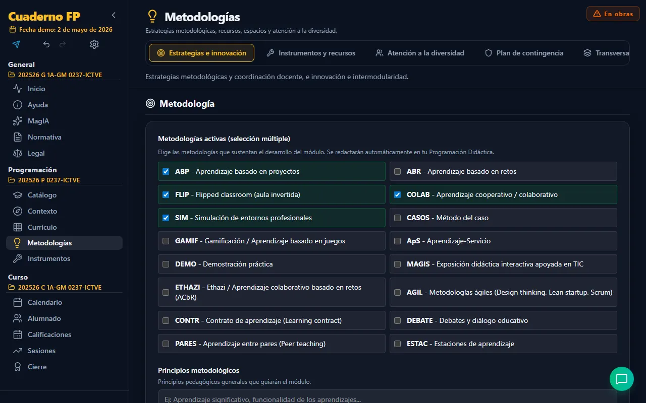 Pestaña Estrategias e innovación